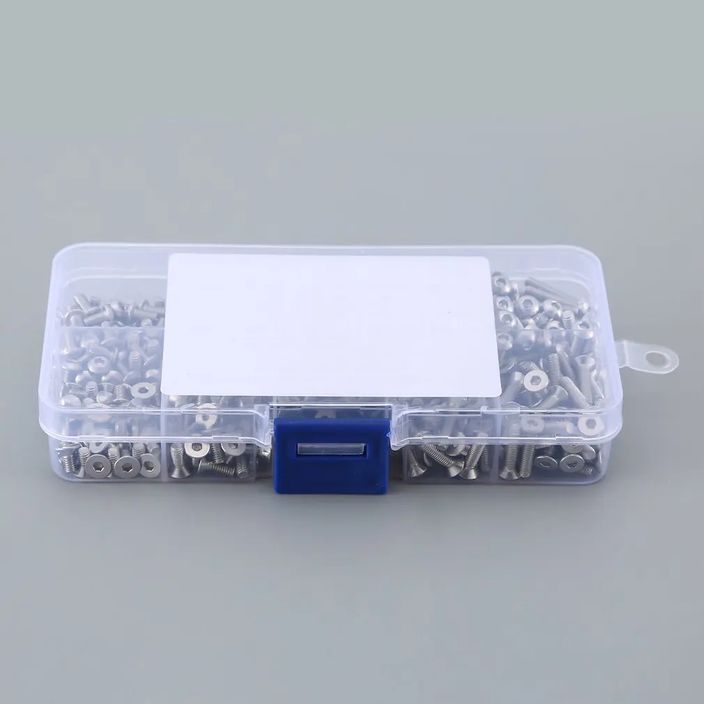 400 шт. M3 304 нержавеющая сталь сковорода и плоская Шестигранная головка Винты Набор
