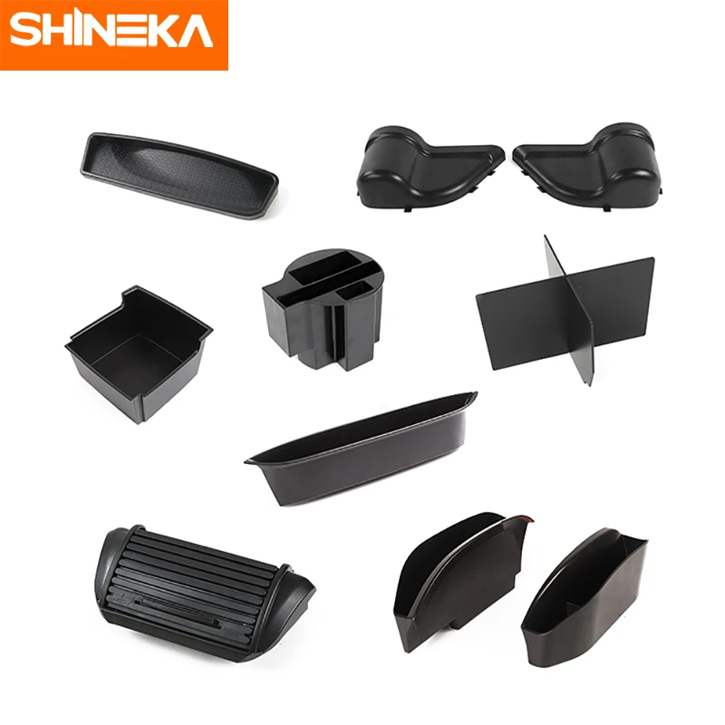 SHINEKA укладка для Jeep Wrangler JK 2011- ABS автомобильный ящик для хранения комплект для органайзера аксессуары для Jeep Wrangler JK