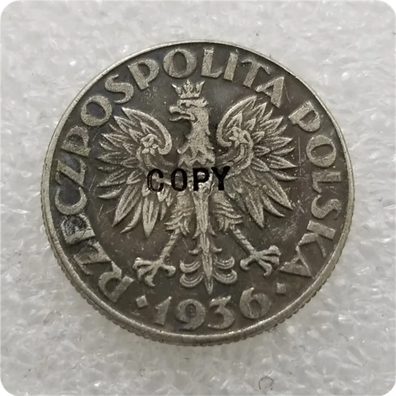 1936 Польша 2 злоте(PROBA) Монета КОПИЯ памятные монеты-копия монет медаль коллекционные монеты