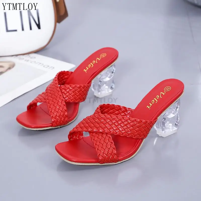 slippers women cross strap summer slides shoes ladies mules square toe 2021 indoor ytmtloy house zapatillas casa mujer free global shipping