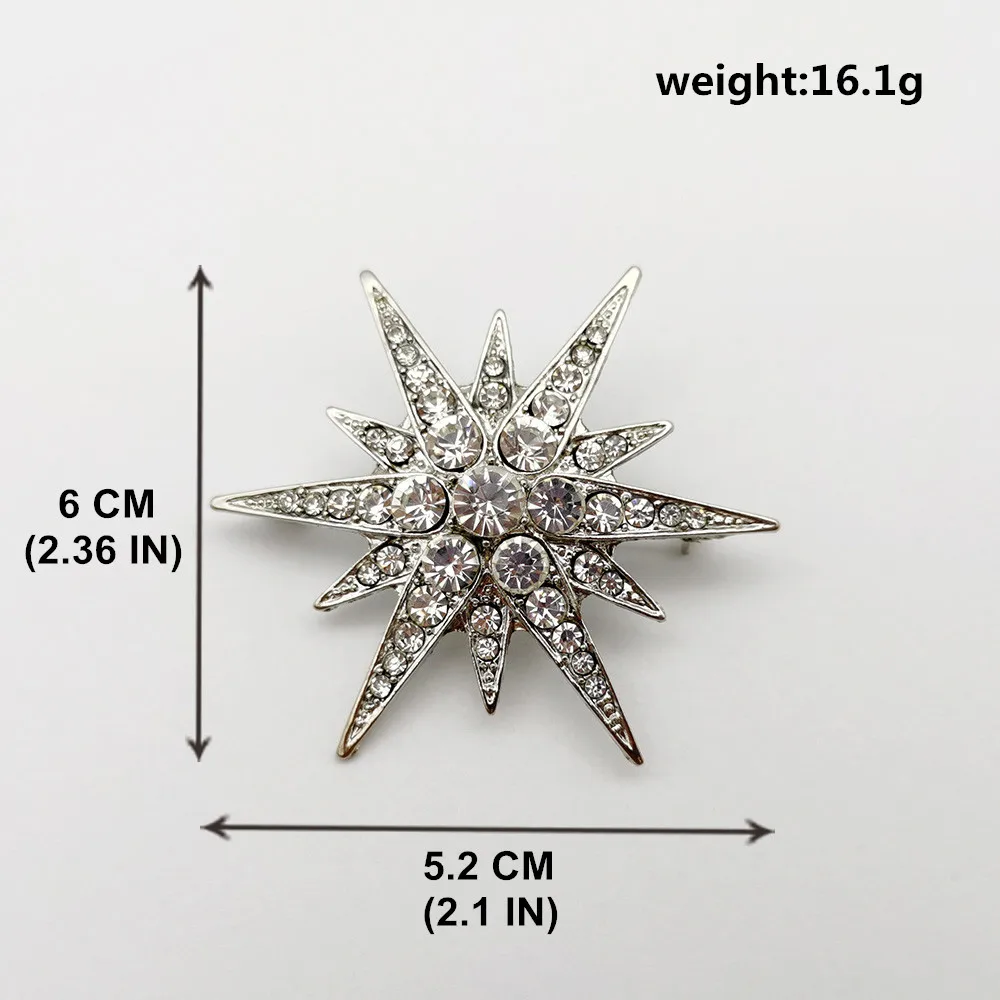 Винтажные викторианские роскошные стразы Starburst Броши звезды и булавки Блестящий