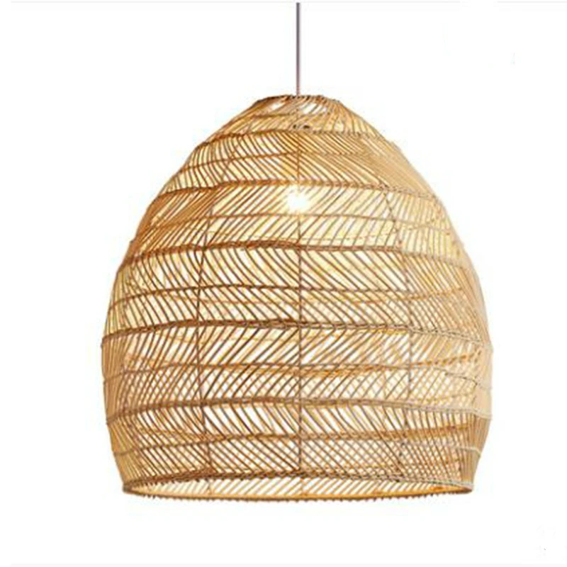 Подвесная лампа из ротанга в китайском стиле винтажный светильник для гостиной