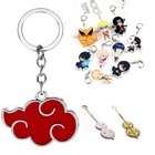 Брелок Akatsuki в виде красного облака, ПВХ брелок для ключей удзумаки, аниме брелок для автомобильного рюкзака, кольца для ключей, аниме ювелирные изделия в подарок