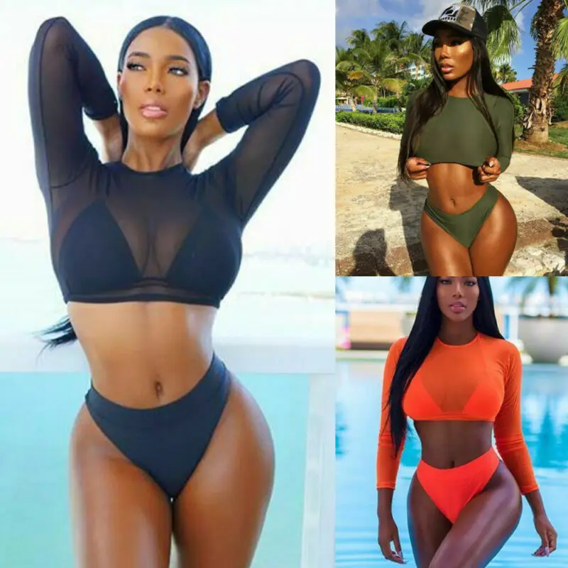 

Sexy Women Push-up Padded Bra Bandage Bikini Set Ladies Summer Solid Color Swimsuit Triangle Swimwear Bathing Suit