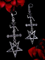 inverted pentagram with baphomet earring earring witchy goth gothic dark jewelry