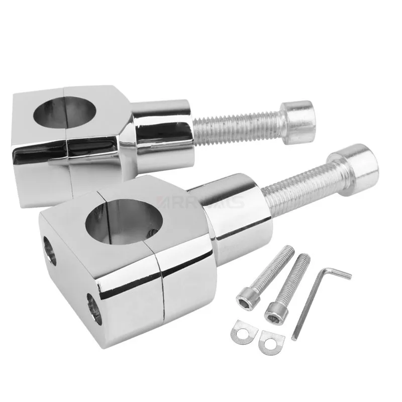 

Motorcycle Chrome 25mm Aluminium Handle Bar Mounting Handlebar Risers Clamp For Honda CB400 CB200 125 Yamaha Kawasaki KTM BMW