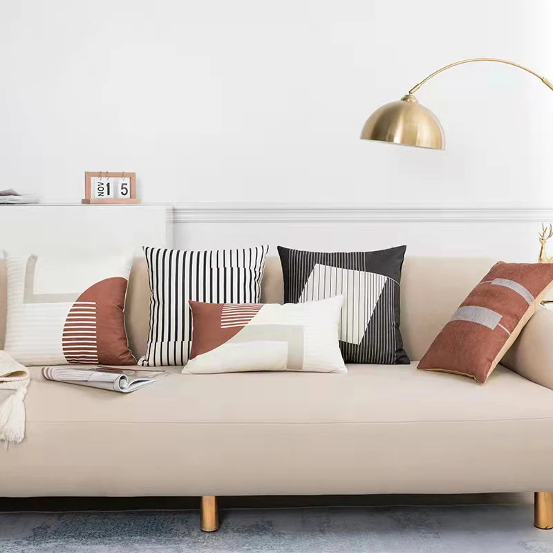 Мягкая Наволочка из синели Современная наволочка с геометрическим рисунком для