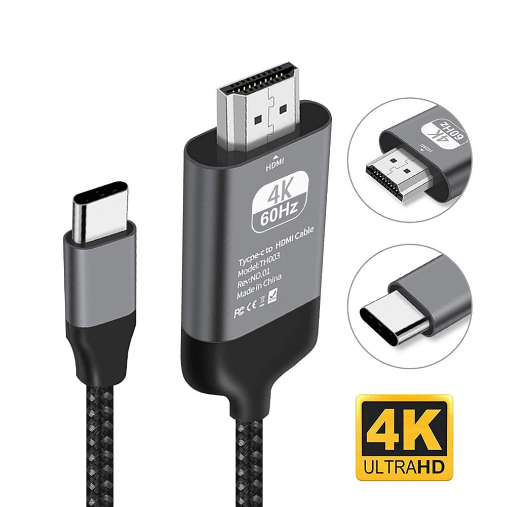 Type-C к HDMI HDTV Кабель Адаптера 4K 60Hz портативный для Мобильный телефон Ноутбук