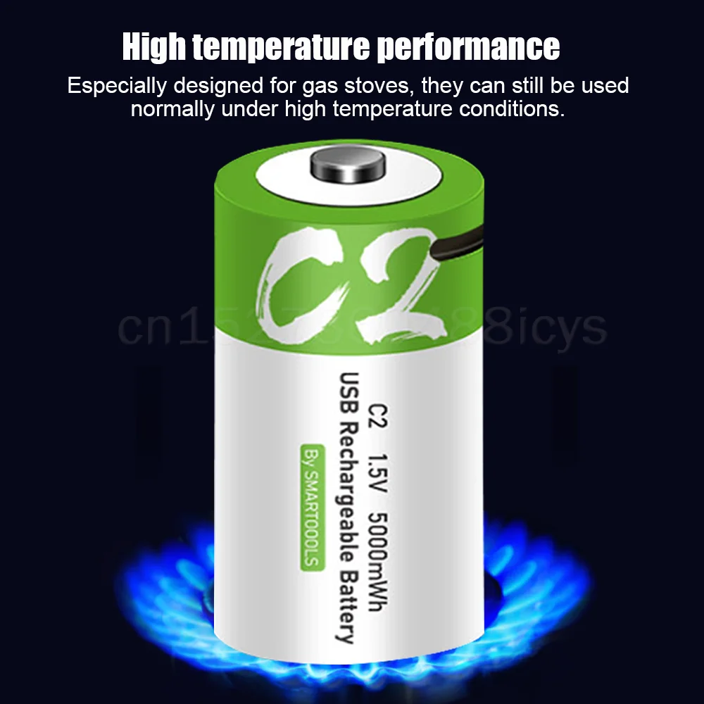 1.5V 5000mWh C Size USB Charging Rechargeable Lithium Polymer Battery For Toy Water Heater Gas Stove Fashlight Robot Lipo Cell |