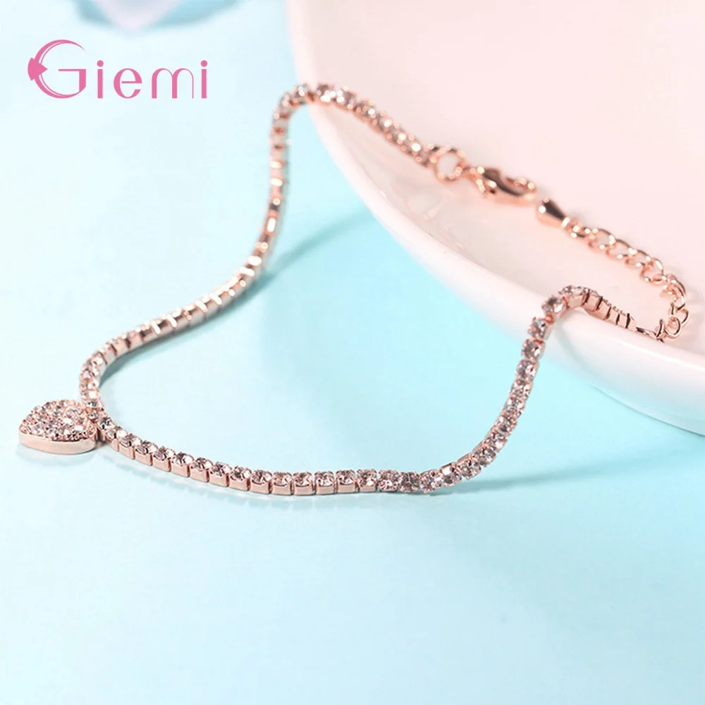 Женский браслет-цепочка из стерлингового серебра 925 пробы свадебные ювелирные