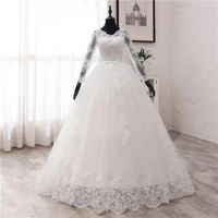 new spring lace appliques wedding dresses long sleeve vestidos de novia 2021 white v neck princess bride wedding gowns plus size