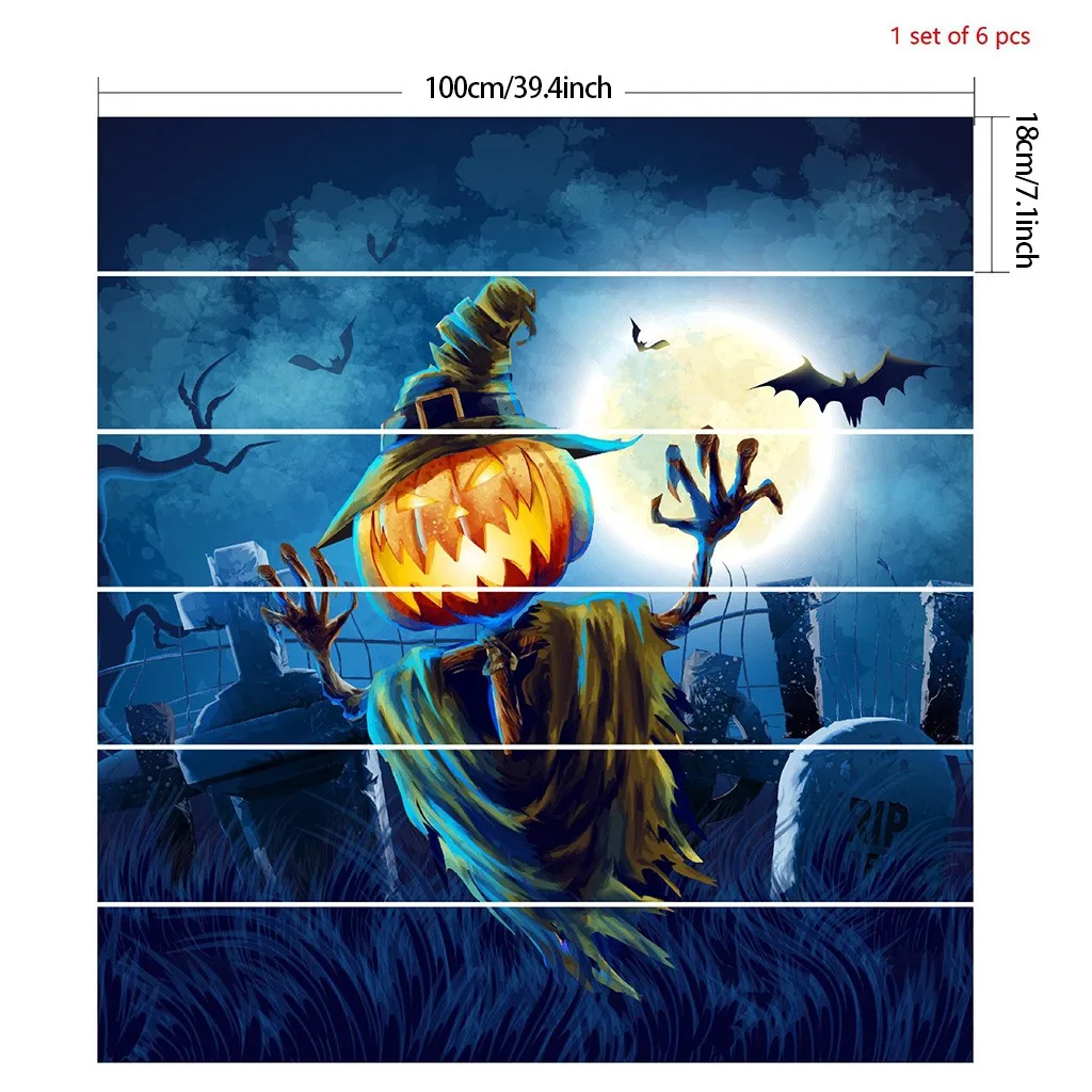 

2021 Halloween Stairs Stickers 3D Waterproof Bedroom Living Room Wallpaper Novelty Funny Halloween Scene Atmosphere Decoration