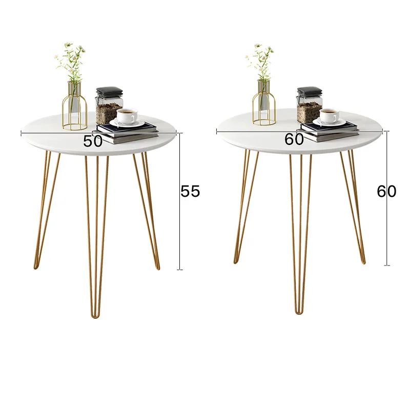 Круглый из кованого железа стол Скандинавский современный журнальный столик