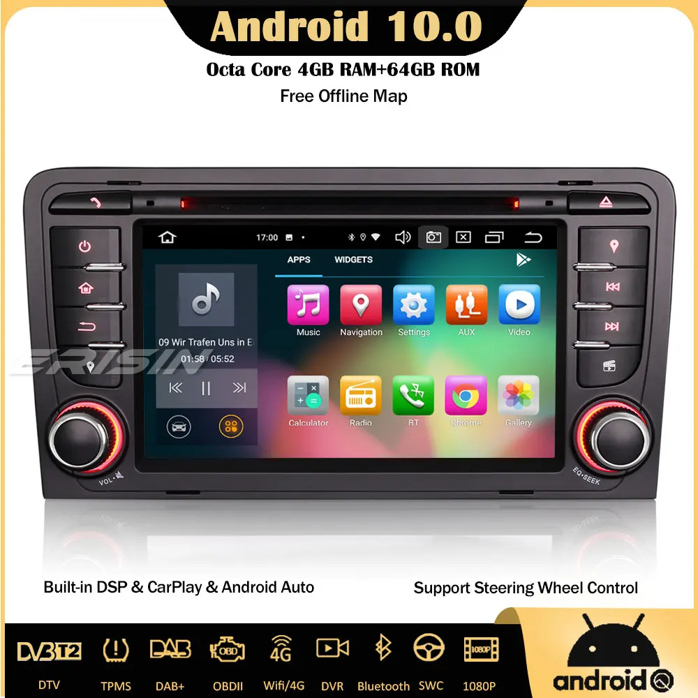 8147 8-ядерный Android 10 0 автомобильное Стерео Авторадио DAB + GPS DSP Wifi CarPlay OBD TPMS USB DVD для AUDI