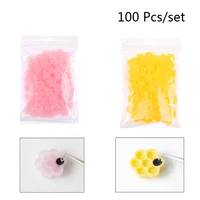 100pc 7in1 flower shape eyelash extension glue cups tattoo adhesive pigment cups
