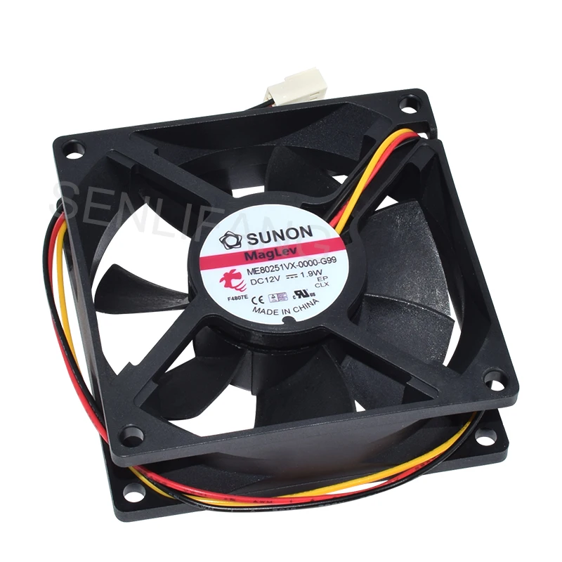 Для Охлаждения SUNON ME80251VX-0000-G99 AC/DC 12V 1 9 W (8 см) 3 (проволока проходит по всей Сервер