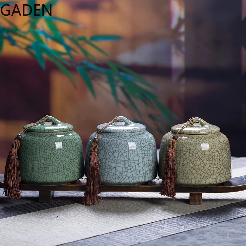 

Керамический резервуар для хранения чая Pu'er, чайная коробка для чайного набора, аксессуары для чая кунг-фу, портативный резервуар для хранен...