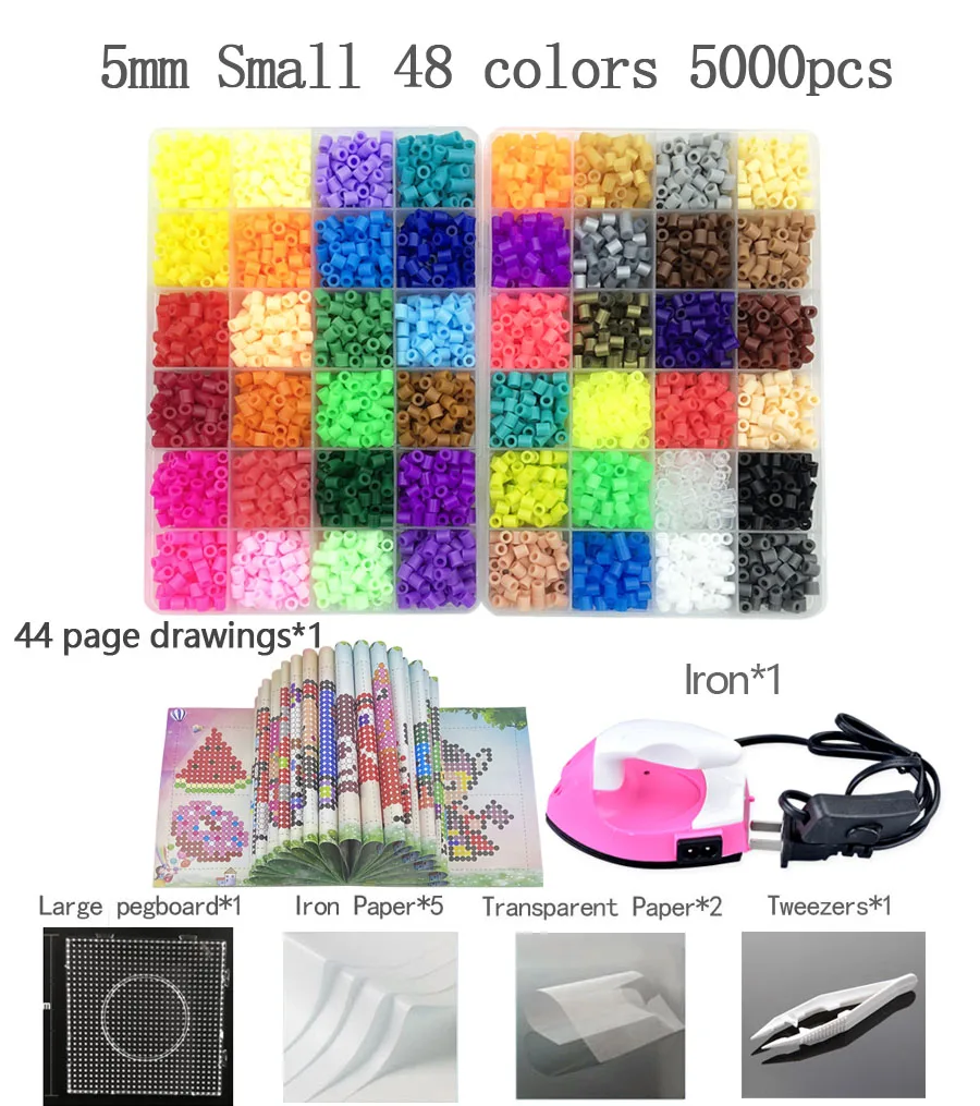 Набор Perler Hama из бусин 5 мм полностью с пегбордом и Perlen железная бусина для