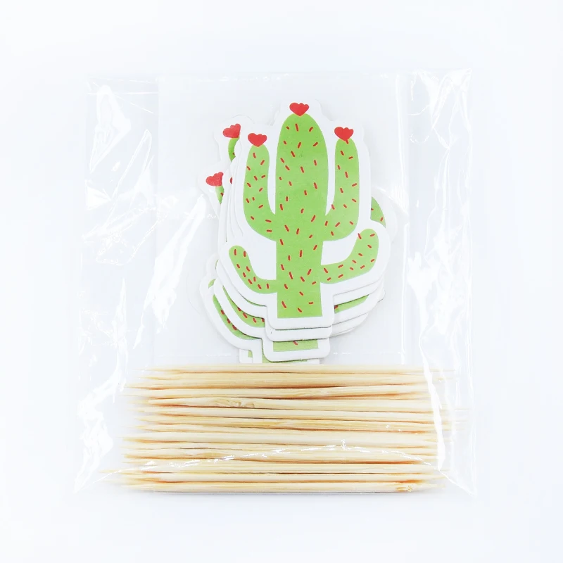 big cactus 24 шт./компл. Единорог вечерние кекс фигурки жениха и невесты; для счастливых День рождения Baby Shower Детская вечеринка Декор детские товары для украшения торта - Цвет: big cactus