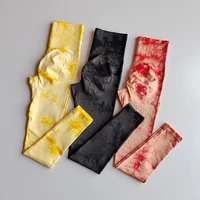 high waist yoga pants tie dyed women sports leggings fitness solid athletic long tights gym running trousers girls pants