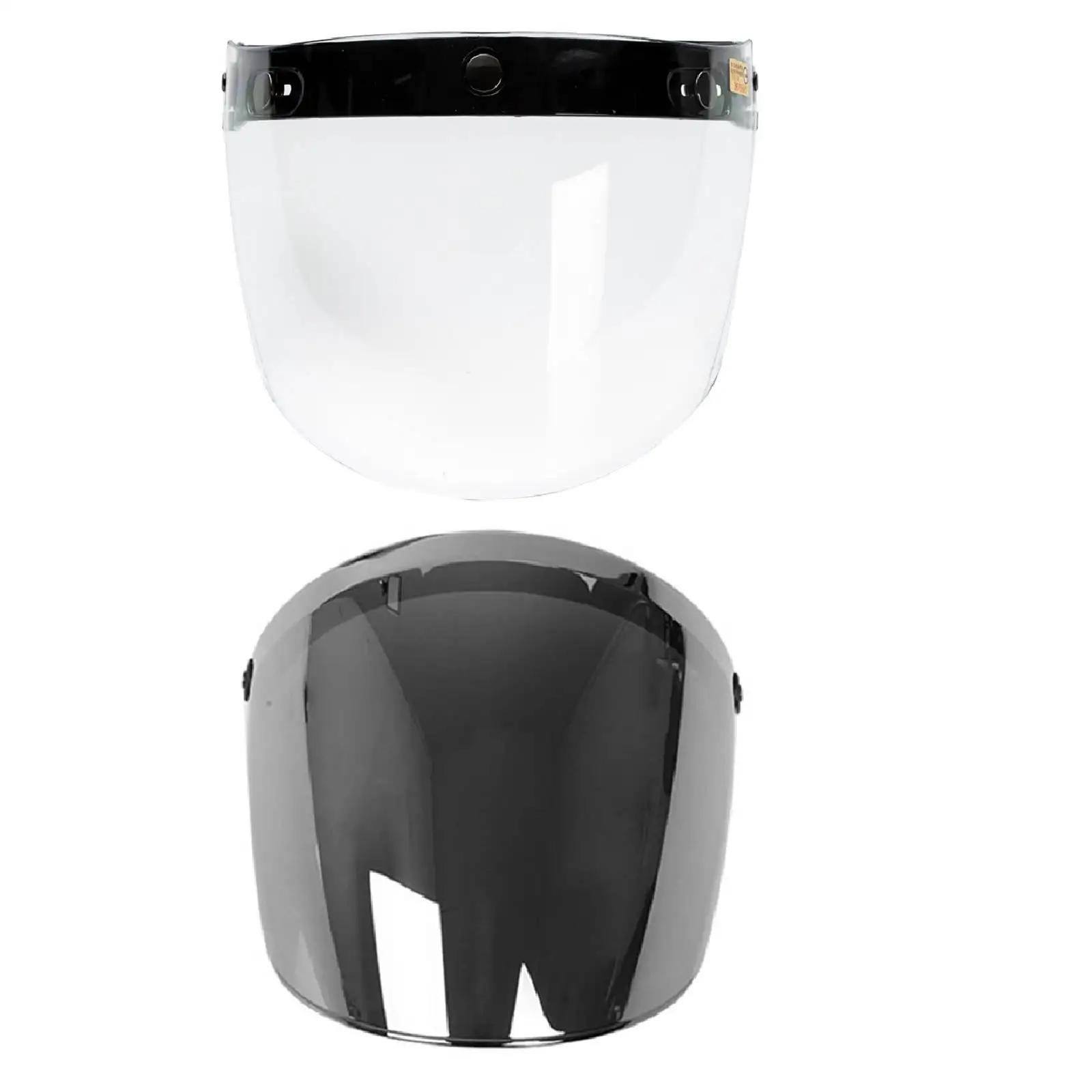 

2Pcs Open Face Wind Shield 3 Snaps Helmet Visor Wind Shield Lens Universal