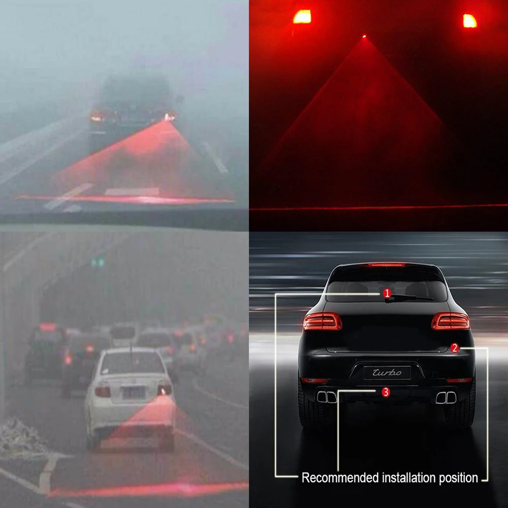 Универсальный автомобильный лазерный задний фонарь 12 В автомобисветильник