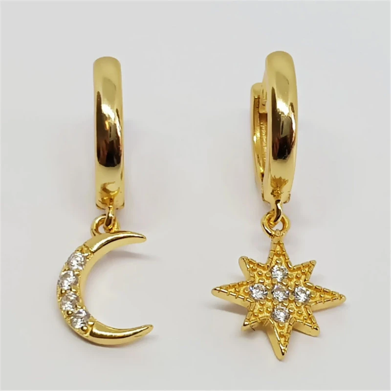 

Женские серьги из серебра 925 пробы с асимметричной луной