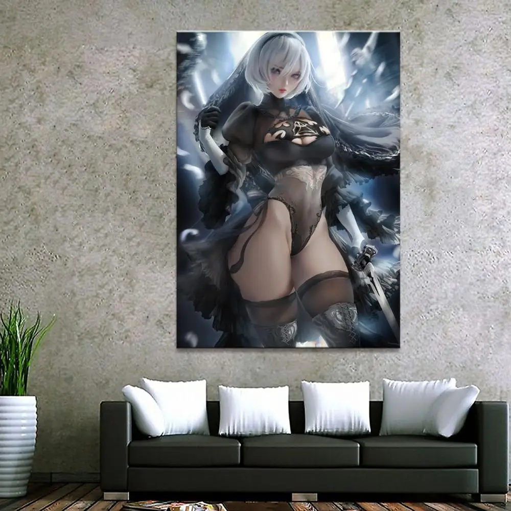 Домашний декор холст 1 шт. Милая сексуальная игра NieR Automata 2B постеры и принты