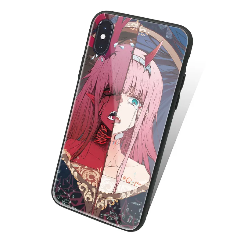 Чехол Zero Two Darling in the FranXX из мягкого силикона и стекла для iPhone SE 6 6s 7 8 Plus X XR XS 11 12 mini Pro