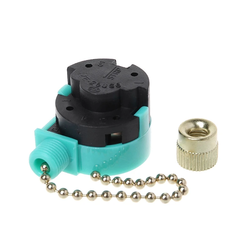 

3A/250V 6A/125V Zipper Switch 3 Speed Pull Chain Control Nickel Fan Wall Switch