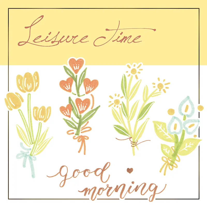 

Spring Leisure Time PET Special Oil Washi Tapes Bullet Journal Masking Tape DIY Scrapbooking Decoration Washi Sticker