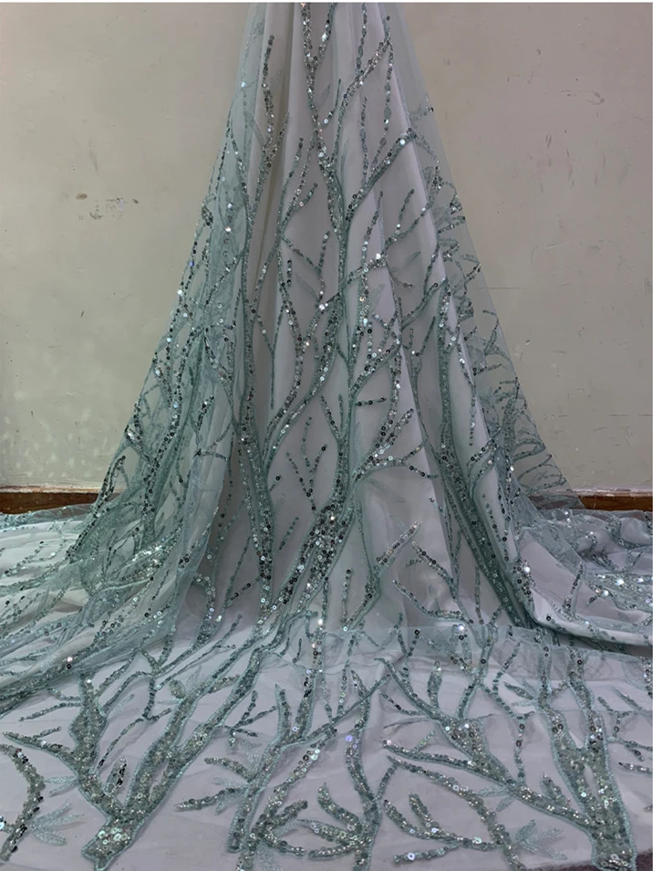 2020 Новый дизайн африканская французская кружевная ткань с блестками Высокое