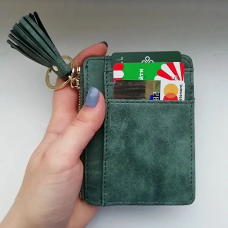 Тонкий женский кошелек короткая сумка маленькие держатели для кредитных карт из