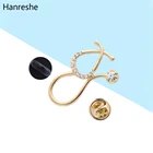 Классическое качество золотистого и серебристого цвета Медицина Брошь булавка стетоскоп Циркон булавки ювелирные изделия для доктора медсестра лацкан рюкзак значок