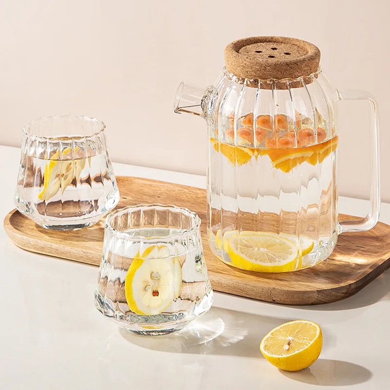 

Glass Teapot Water Jug High Capacity Transparent Juice Storage Water Jug Japanese Refrigerator Jarra De Agua Drinkware DE50SH