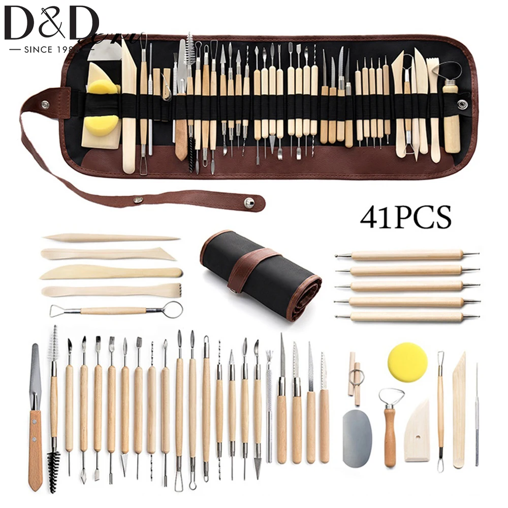 

41pcs Polymer Clay Sculpting Kit Pottery Ceramic Tools Carving Pottery Ceramic Shapers Modeling Carved Tools DIY Accessories