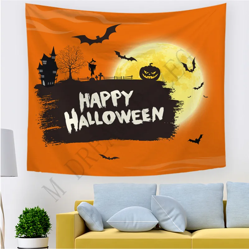 21 дизайн гобелен на Хэллоуин тыквы дерево принт настенный подвесной искусство