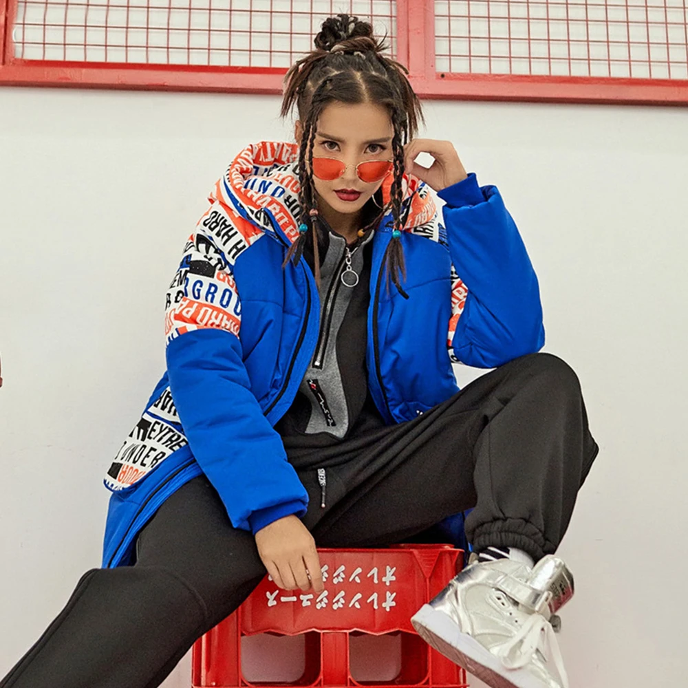 Новая женская хлопковая стеганая куртка большого размера в стиле хип хоп|Женские