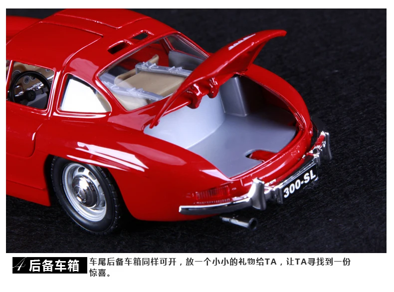 Bburago 1:24 Mercedes 300SL классический автомобиль сплав модель автомобиля Моделирование Украшение автомобиля коллекция Подарочная игрушка