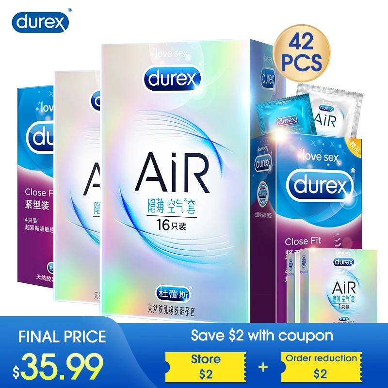 Презервативы Durex AiR ультра тонкий Невидимый натуральный латекс смазкой для