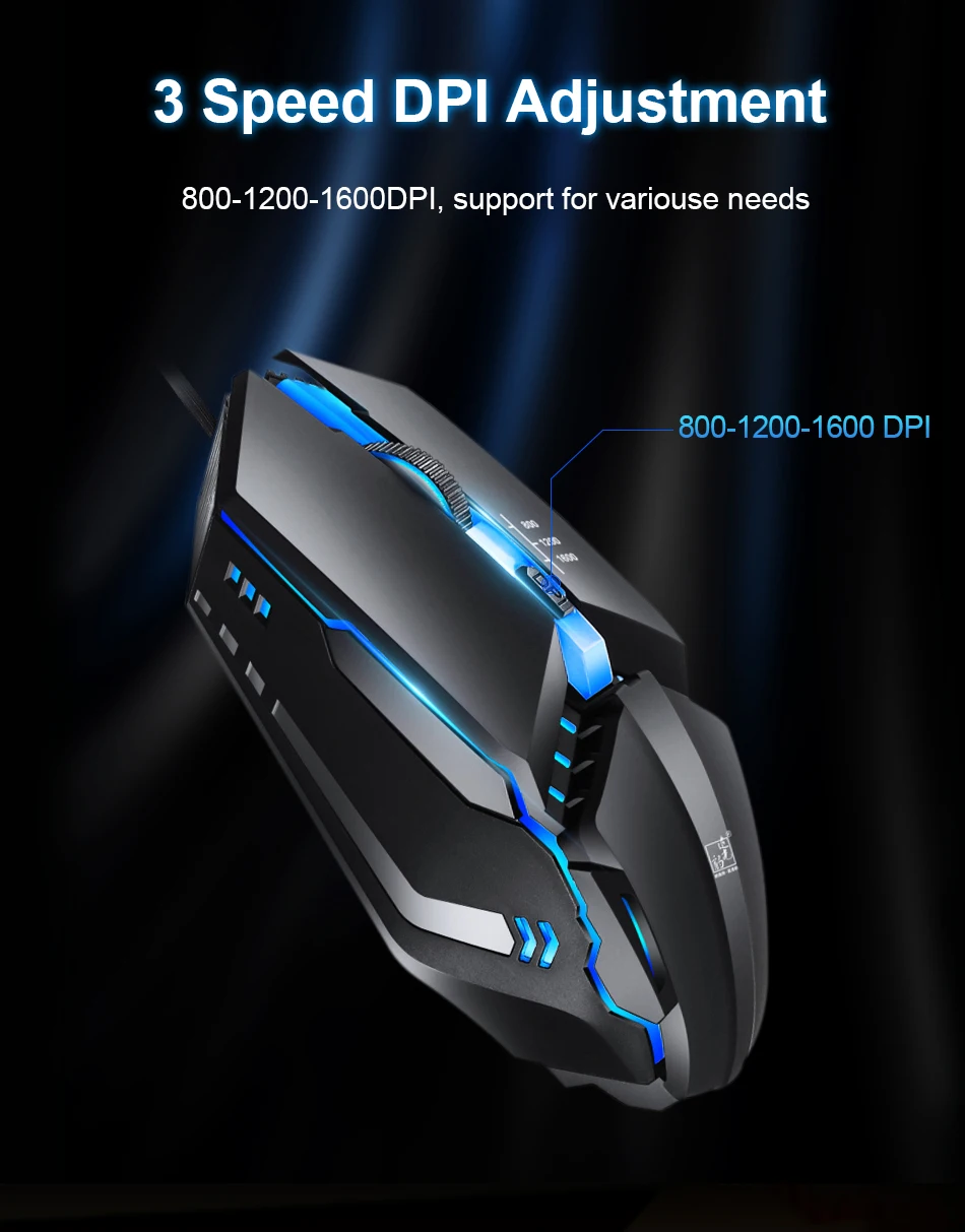 Проводная компьютерная мышь 1600 dpi, проводная USB мышь, RGB подсветка, светодиодный мышь s, эргономичная мышь для Windows, Xiaomi, huawei, ПК, ноутбука