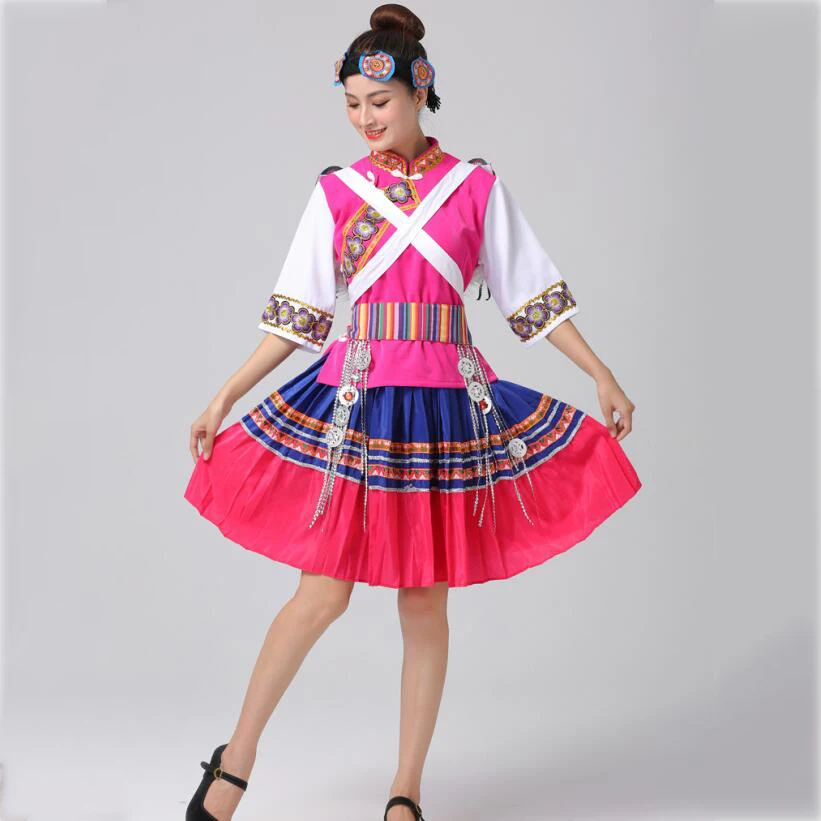 Женская одежда Hmong Miao танцевальная вышитый этнический костюм сценическая для