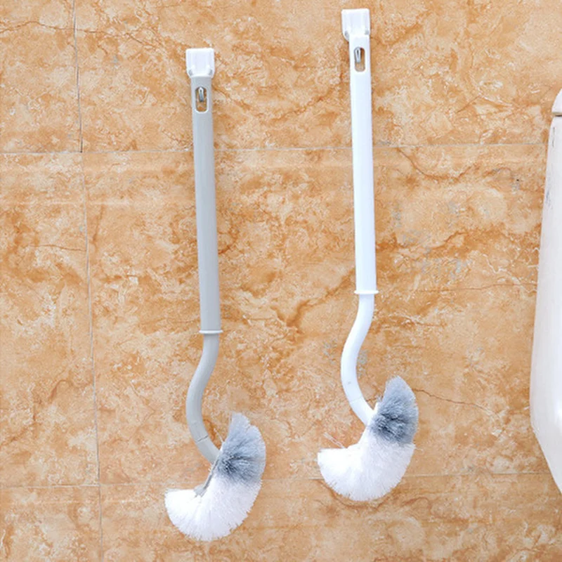 

Creative plastic long handle toilet brush no dead angle soft brush bathroom double-sided bending cleaning brush ZP7291654