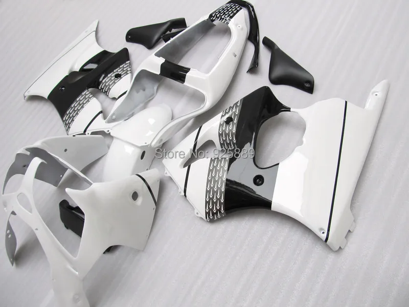 

7gifts HOT Fairing Kit For KAWASAKI Ninja ZX6R 00-02 ZX-6R 2000-2002 636 00 02 ZX6R 2000 2001 2002 ZX6R 00 01 02 White BLK S00p1
