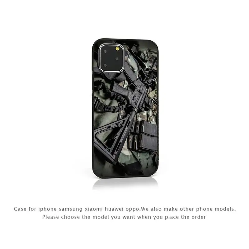 

Rifles AR 15 Guns Phone Case for iPhone 7 8 11 12 Pro X XS Max XR Samsung A S 10 20 50 Plus pro mobile bags