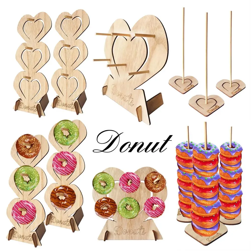 FENGRISE деревянная настенная подставка для пончиков настольные украшения свадьбы