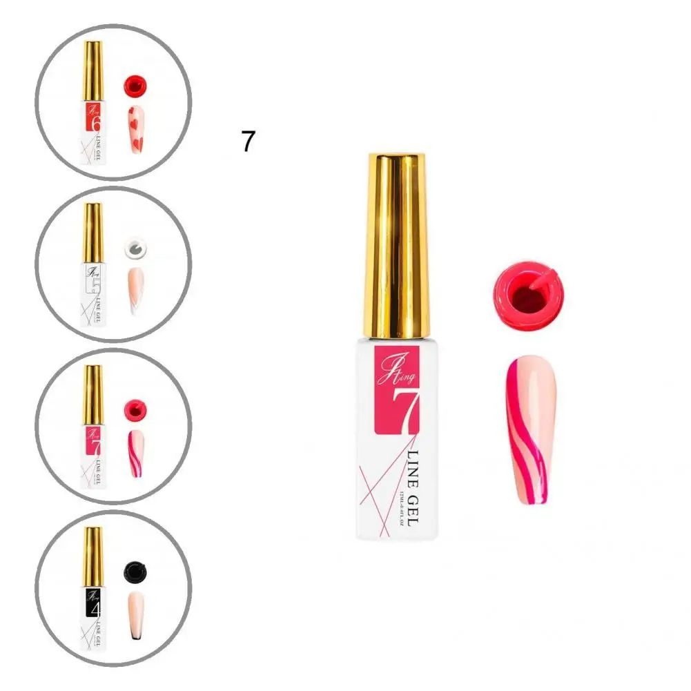 

Nail Art Gel Gentle Texture Excellent Ductility Varnish Drawing 3D Manicure Disco Gel Nail Color Gel Nail Line Gel 12ml
