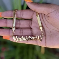 noelia custom name necklace custom snake chain necklace personality nameplate necklace stainless steel jewelry for women gift