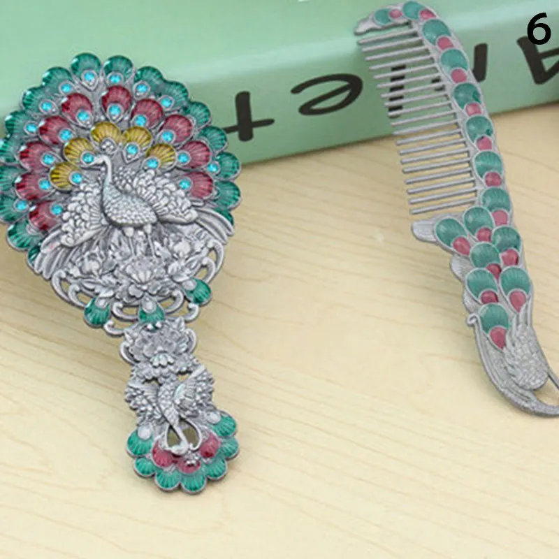 Винтажное зеркало и Расчёска в комплекте косметичка настольный набор мини