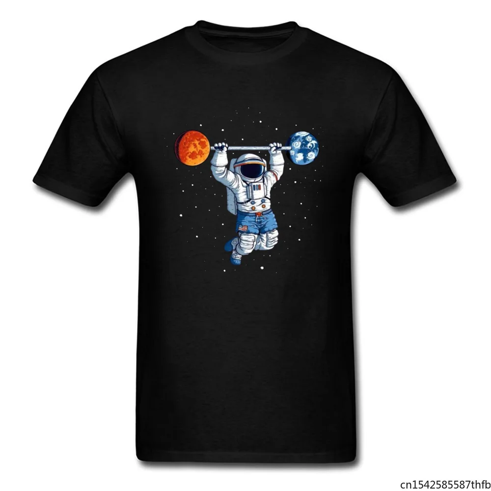 

Workout T Shirts Spaceman Weight Lift Oversized Men T-Shirt Adult Tops Earth Mars Astronaut Print Men's and Women's Daily